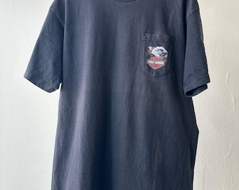 Vintage Harley Davidson &quot;Brno&quot; Pocket T-Shirt - Size XL