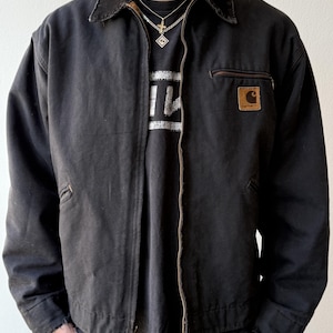ジャケット・ブルゾン Carhartt Detroit jacket kids size Y2K Carhartt Green Detroit Jacket Fleece Lined Boys YYJ97
