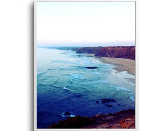 Portugal Sea Wall Art | DIGITAL ART PRINT | Sea Landscape | Nature Digital Print | Home Decor | Beach Travel Ocean Blue Printable Summer |