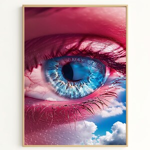 Kunst aan de muur dromerige lucht - surrealistische close-up fotografie met levendige fantasiereflecties, perfect als futuristisch interieur SP2839