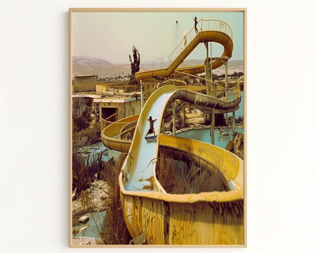 Skateboard Graffiti Art Urban Skateboarding on Abandoned Waterpark