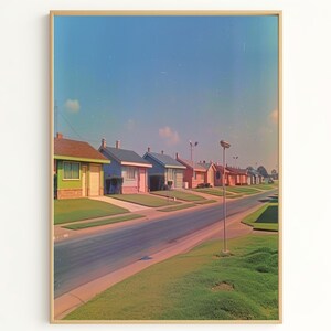 impression d'art de rue vintage : scène de quartier classique des années 60 pour une décoration d'intérieur intemporelle, cadeau parfait pour les amateurs de nostalgie 8S9S1411