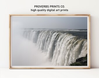 Niagara Falls Art: Roaring Waves Powerful Scene, Modern Digital Wall Art Print, Ideal for Home Decor Gift | WS93