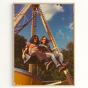 Vergnügungspark Kunstdruck, Nostalgische Vintage Karneval Fahrt Wanddekoration für Zuhause, perfektes Geschenk für Rummelplatz Liebhaber NL3438