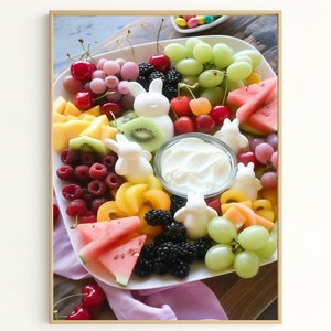 Oster-Obst-Dekor-Servierplatte, Obst-Dekoration, buntes, frisches Snack-Tablett, festliches Geschenk für die Küche SE476