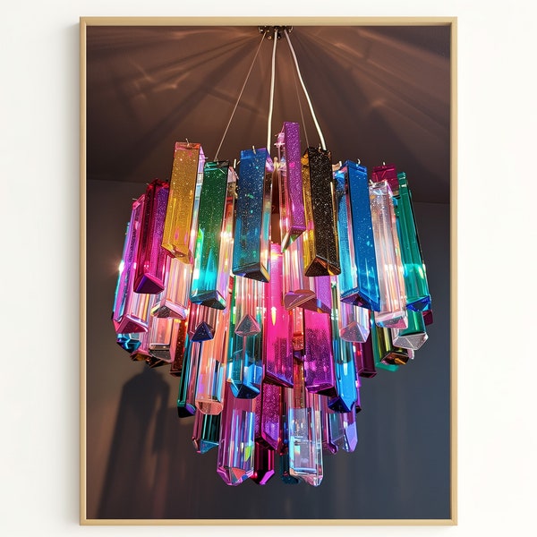 Art-Deco-Leuchter: Bunte Kristallleuchte für modernes glamouröses Dekor, perfekt für Hochzeiten und Wohngeschenke MC3790