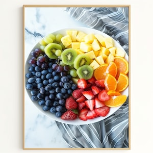 Exotisches Obstsortiment - Lebendige Obstplatte mit Kiwi, Ananas und Erdbeeren für gesunde Snacks und lustige Geschenke PF3860