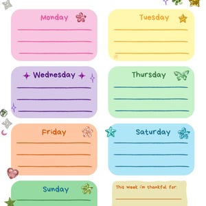 Colorful Weekly Plan: Fillable PDF for School, Work, Home