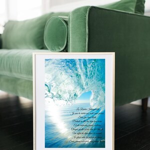 Kunst en meditatie| Blauwe oceaan mockup poster| vintage kunst aan de muur print| digitaal decoratief cadeau | | Spirituele inspiratie | positieve affirmaties