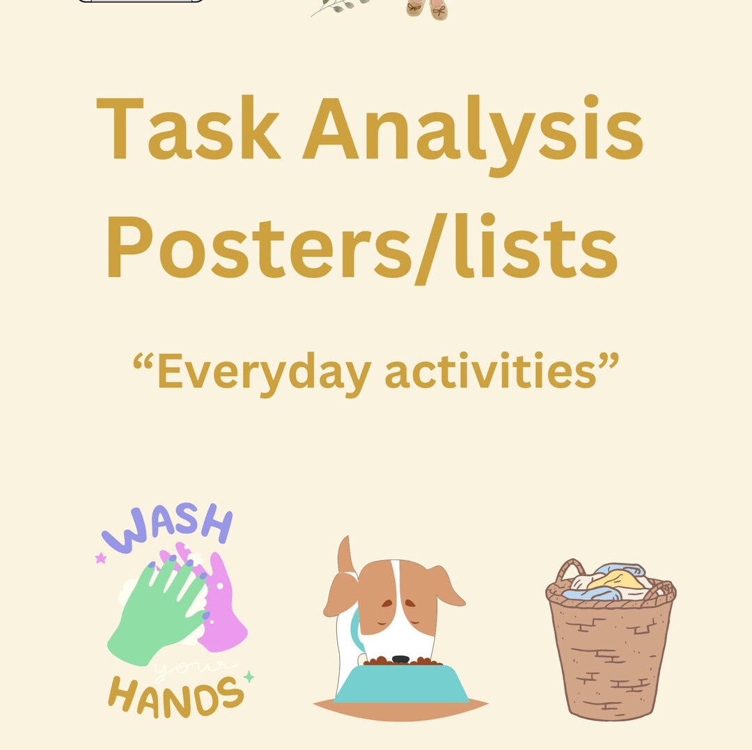 Task Analysis Posters/lists Everyday Activities - Etsy