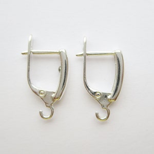 Leverback hooks for earrins sterling silver 925 image 1