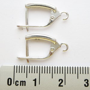Leverback hooks for earrins sterling silver 925 image 2