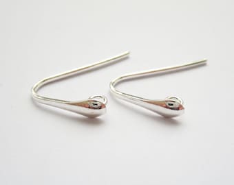 French wire hooks for earrings with open loop sterling silver 925