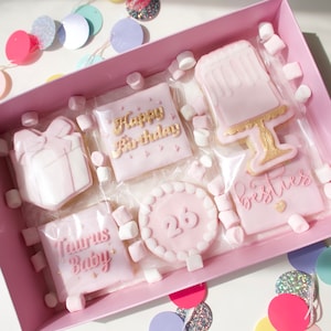 Birthday Gift Sugar Cookies/ Unique Gift/ Vintage Cake Biscuits/For Her/Friend’s Birthday Gift/ Personalised Biscuits/ Letterbox Cookies