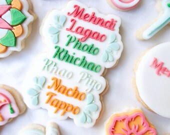 Mehndi Cookies Biscuits Wedding Personalised Custom Biscuits/Muslim Hindu Sikh Wedding Cookie Favours/ Postal Letterbox Cookies