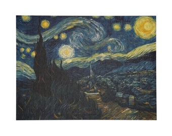 Puzzle 96, 252, 500, 1000 pièces | Le chef-d'oeuvre de Van Gogh : puzzle de 1 000 pièces - La nuit étoilée pour les amateurs d'art