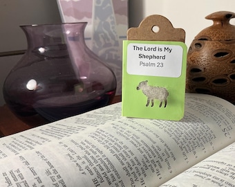 Psalm 23 Scripture Card with Wool Sheep Cutout (x15)