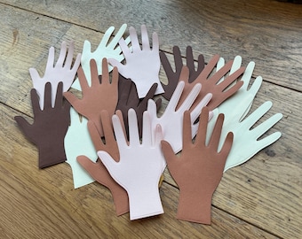 Pack of Hand shapes - various card colours available (multiples of 6 or 12)