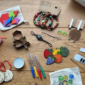 Cracker fillers for make-your-own / fill-your-own crackers, stocking fillers (alternative to commercial cracker contents) sets of 6 or 12