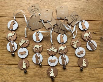 Nativity themed hand painted decoration