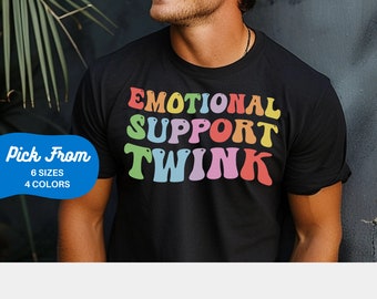 Camisa twink de apoyo emocional, camiseta del mes del orgullo gay para hombre