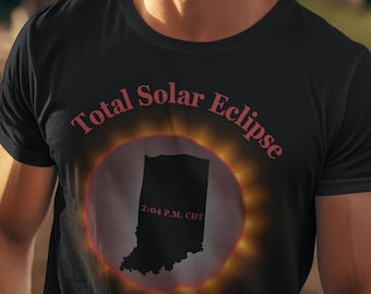 Indiana total solar eclipse 2024, April 8th 2024, astronomy, group party solar eclipse gift, Indiana eclipse event souvenir, eclipse shirt