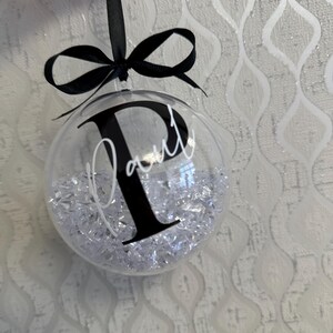 Personalised Crystal Christmas Bauble | Custom Name Ornament | Family Xmas Tree Decoration | Holiday Keepsake Gift | Acrylic Bauble image 11