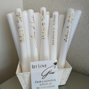 Personalised Glow Sticks | Custom LED Foam Light Up Sticks | Wedding & Birthday Party Favours | Hen Do, Concert, Festival Glow Sticks