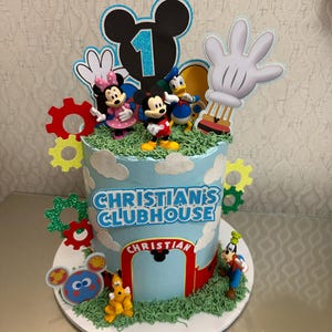 Mickey Mouse Clubhouse Cake Topper & Charms | Kids Birthday Cake Decoration | Mickey Mouse Party Supplies | Cartoon Theme Party Decor