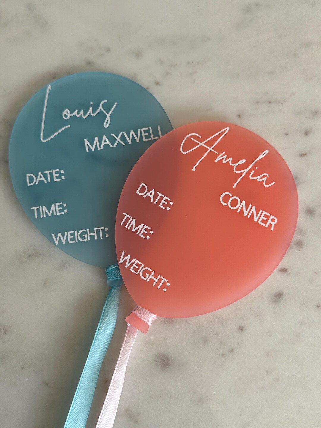 Personalised Baby Announcement Sign | Hot Air Balloon Newborn Photo ...