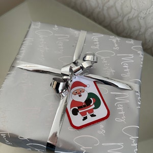 Personalised Christmas Gift Tags with Ribbon | Custom Holiday Present Labels | Festive Xmas Wrapping Tags | Reusable Gift Tag Set for Family