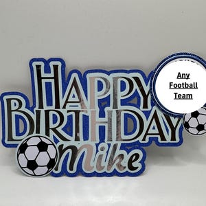 Personalised Man City Cake Topper | Custom Name & Age | Football Birthday Cake Decoration | Manchester City Logo Party Topper