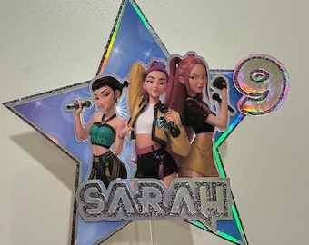 Personalized K-Pop Birthday Cake Topper | Custom Name & Age