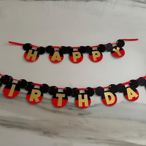 Micky Maus Banner | Glitzergirlande | Disney Party Dekoration | Kinder Geburtstag Lieferungen | Personalisierte Micky Party Dekoration