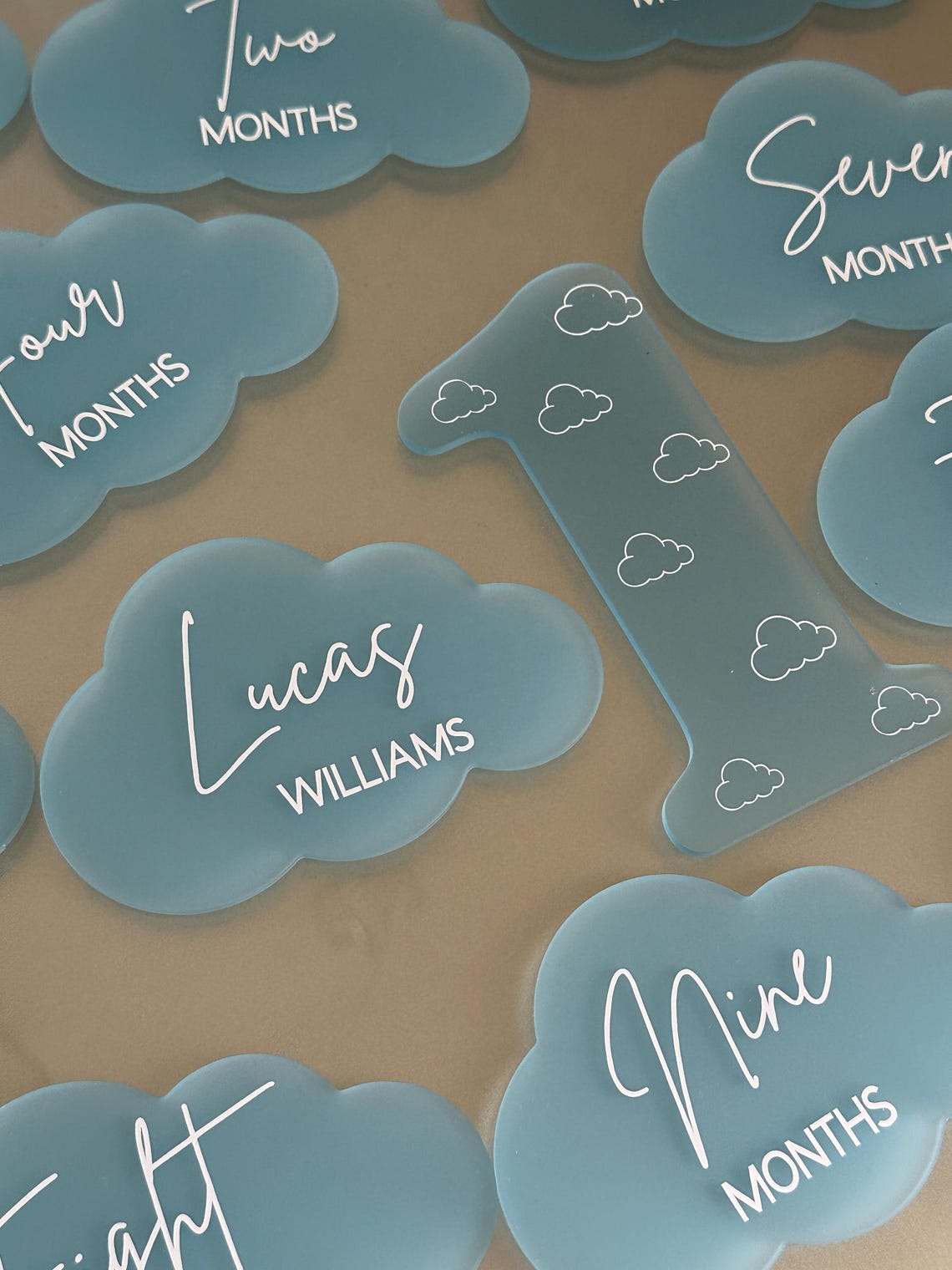 Cloud Baby Milestone Discs: Acrylic Photo Prop, Personalized Keepsake ...