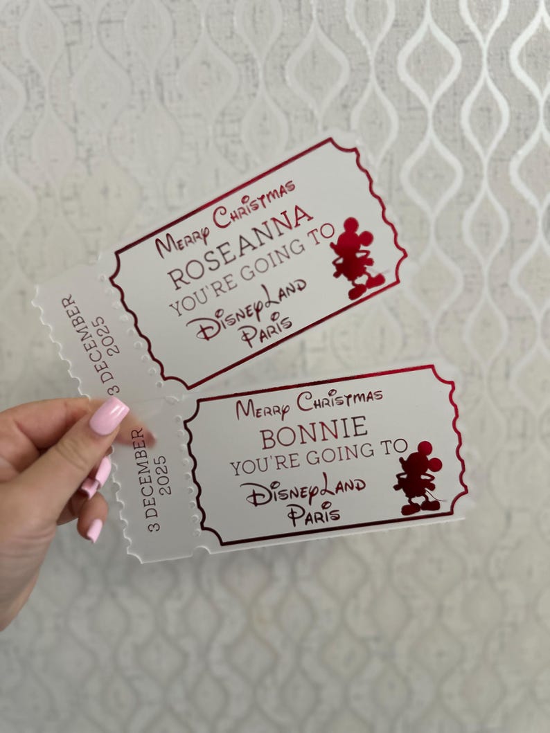 Personalized Acrylic Disneyland Ticket | Surprise Trip Reveal, Keepsake Gift image 12
