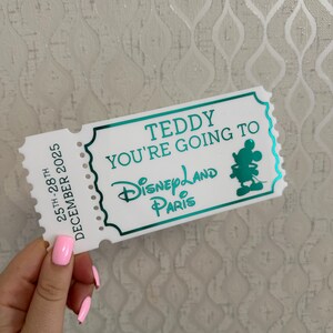 Personalized Acrylic Disneyland Ticket | Surprise Trip Reveal, Keepsake Gift image 10