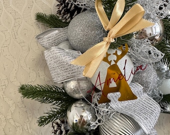 Personalised Initial Bauble | Custom Christmas Ornament | Family Xmas Tree Decoration | Monogram Baubles | Holiday Keepsake Stocking Filler