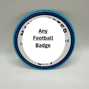 Manchester City Cake Topper | 4 Inch Football Logo Charm | Sports Birthday Cake Decoration | Man City Party Supplies | Football Cake Topper