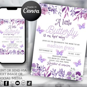 Whimsical Butterfly Baby Shower Invitation  Fluttering Butterfly Baby Shower Invite    Charming Butterfly Wonderland Shower Invite