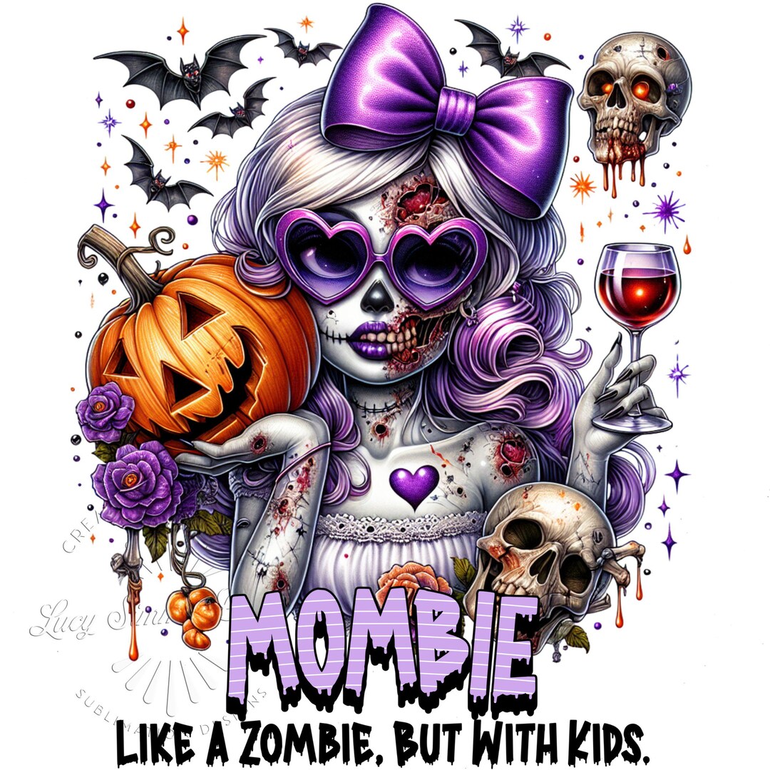 Mombie Sublimation Design: Funny Zombie Mom Halloween Clipart (digital ...