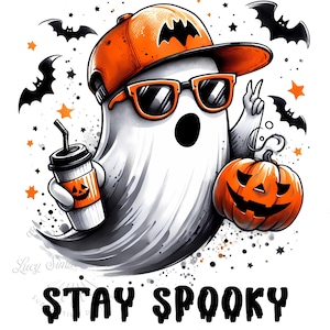 Stay Spooky Ghost Png, Ghost Png, Halloween Png, Spooky Season Png, Retro Halloween Png, Trendy Halloween Png, Fall Png, Sublimation Design