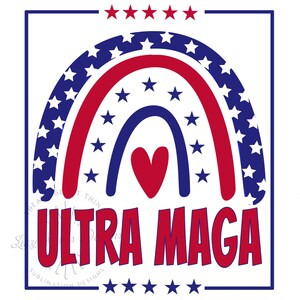 Retro Vibe Ultra Maga USA Flag Rainbow Png, Maga Png, Trump Shirt Design, Patriotic Png Sublimation Design, Trump Png, Election 2024, Maga
