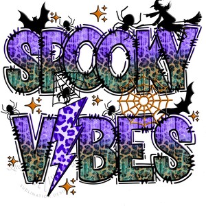 Spooky Vibes PNG, Halloween Leopard, Halloween PNG file, Halloween Sublimation, Spooky Season png, Retro Halloween Png, png Sublimation