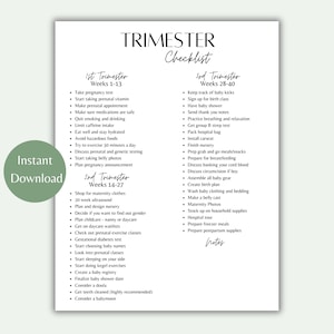 Pregnancy Trimester Checklist | Pregnancy Trimester Printable | Pregnancy To Do List | Pregnancy Planner Checklist