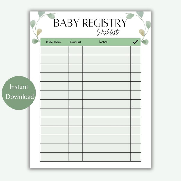 Baby Registry Wishlist | Pregnancy Planner | New Mom Planner | Baby Gift Wishlist | Newborn Essentials