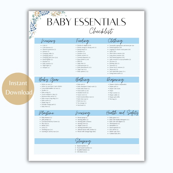 Baby Essentials Checklist | Newborn Essential Checklist | Baby Preparation | Baby Essentials | Baby Registry Checklist | Baby Planning