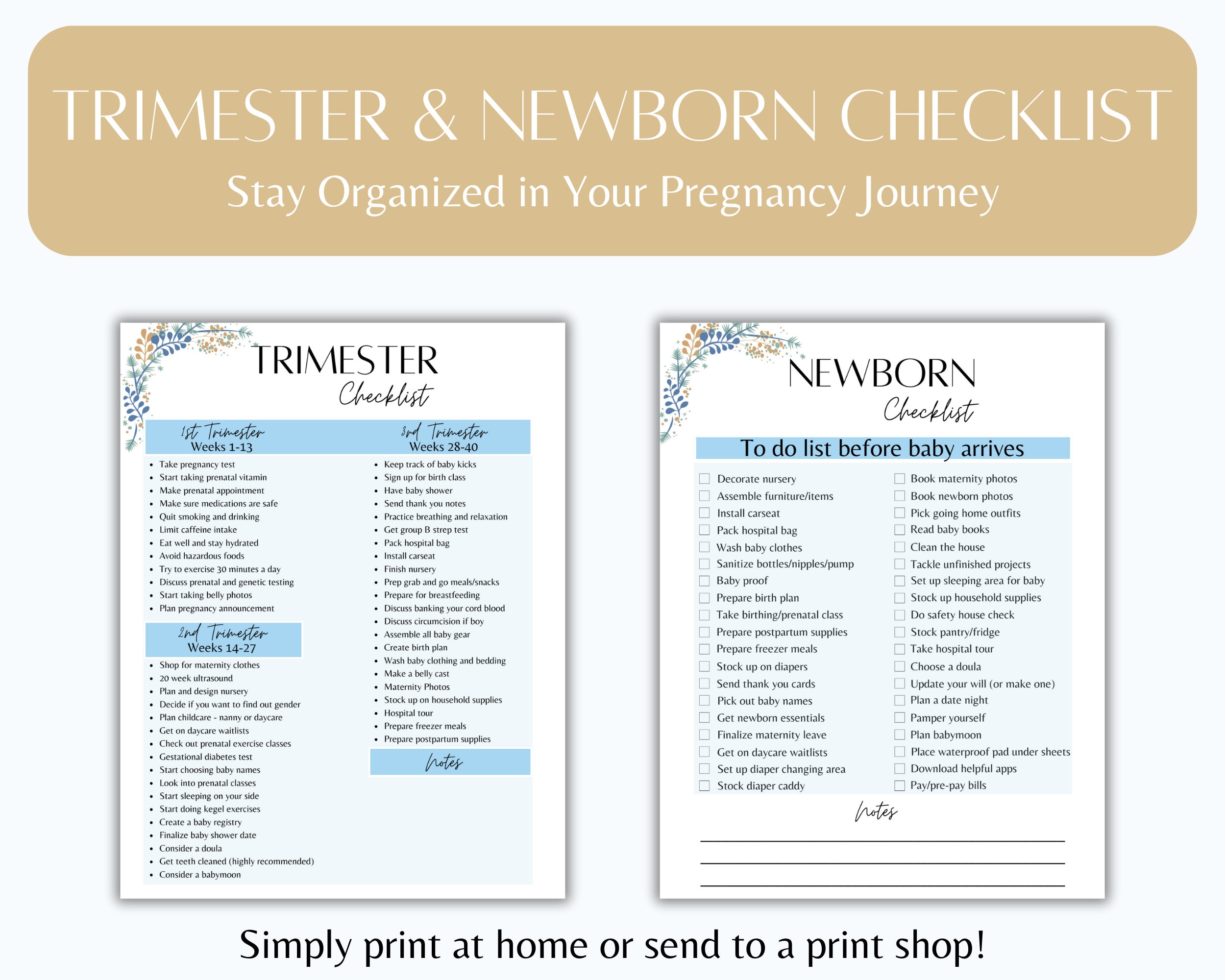 Pregnancy Checklist Bundle | Pregnancy Planner Bundle | Birth Plan ...