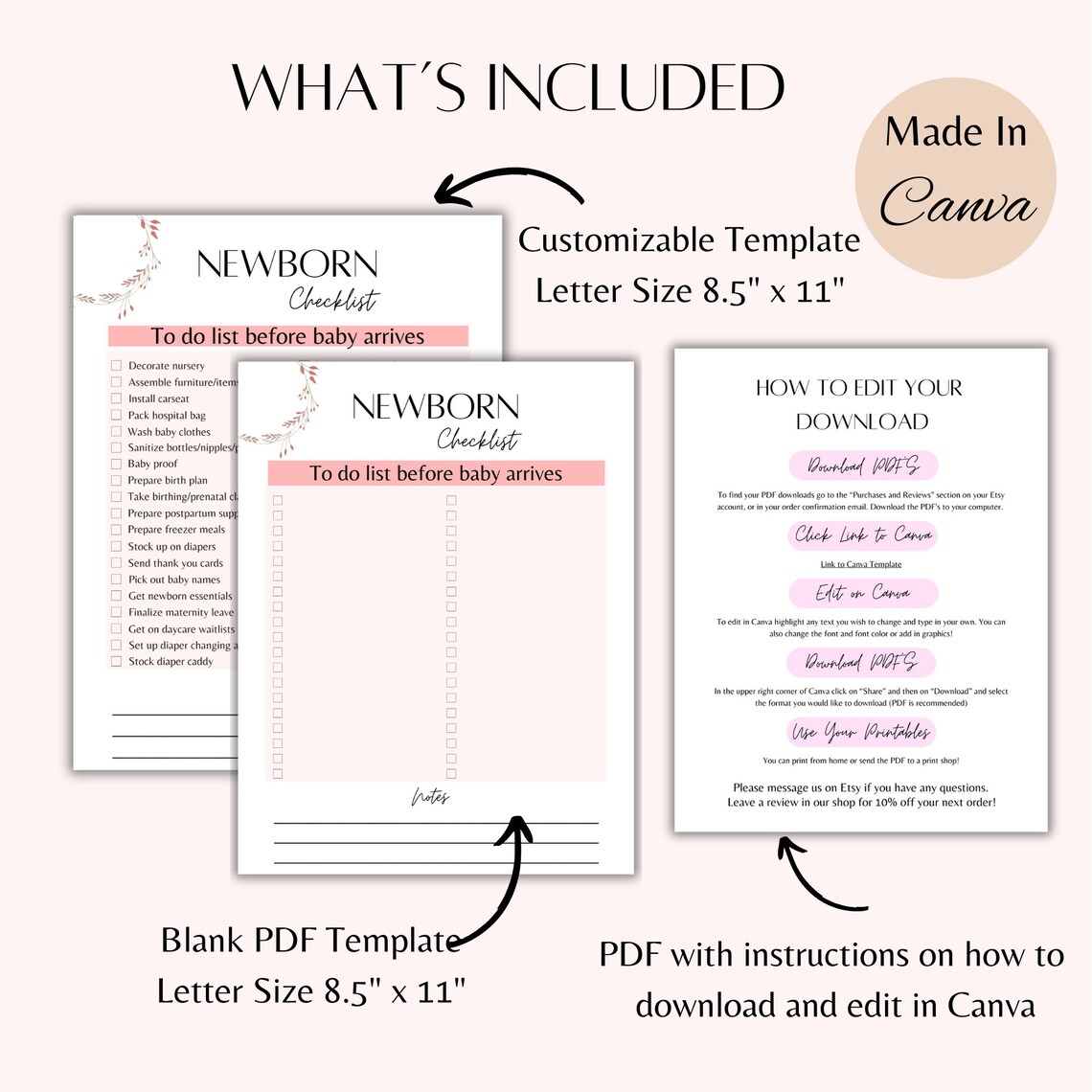 Newborn to Do List | Newborn Checklist | Baby to Do List Printable ...