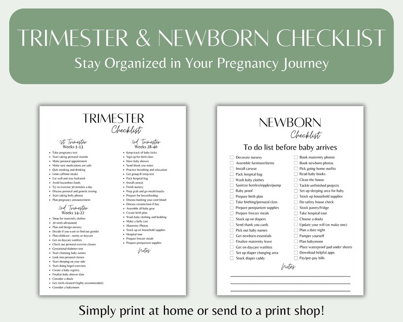 Pregnancy Checklist Bundle | Pregnancy Planner Bundle | Birth Plan ...